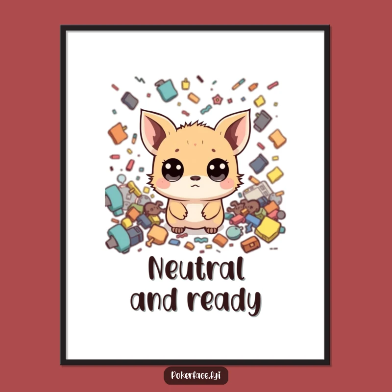 Funny Zen Creature Digital Art: Instant Calm, Perfect Humorous Gift!