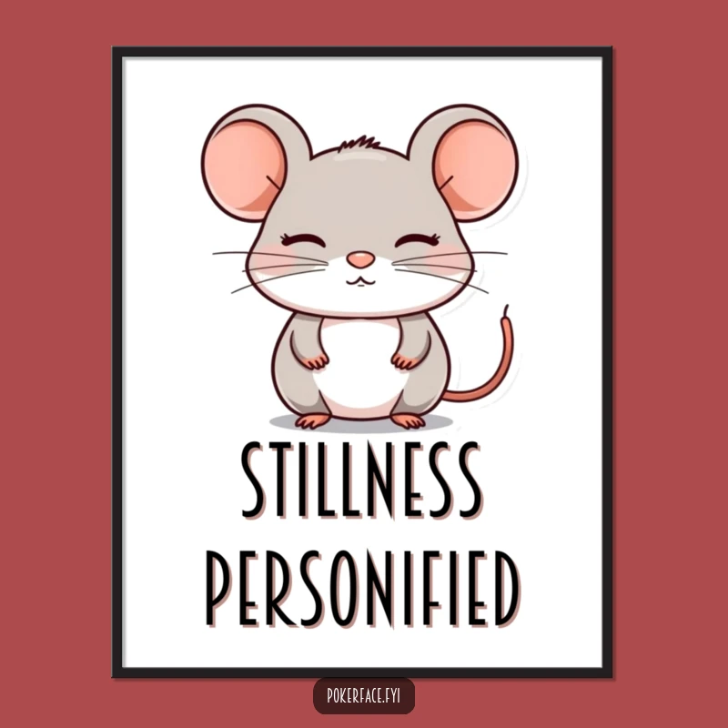 Funny Composed Mouse Digital Art - Still Character Art, Instant Funny Gift for Decor