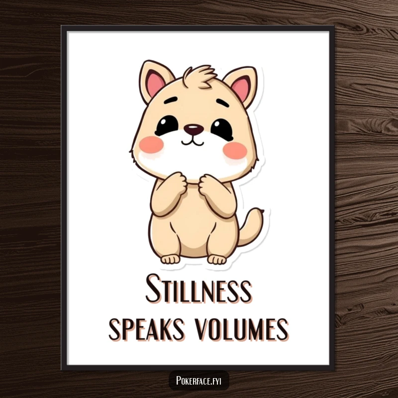 Funny Digital Art Print of an animal holding its breath, embodying perfect indifference, a humorous graphic download.