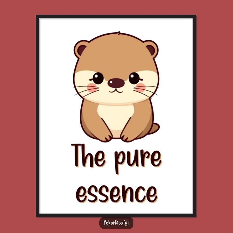 Funny Otter Digital Art: Impassive Character, Even Face Print, Quirky Downloadable Funny Gift