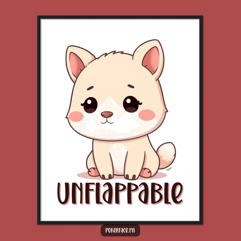 Funny Calm Animal Digital Art: Blank Stare Wall Art, Peaceful Humor Decor Gift