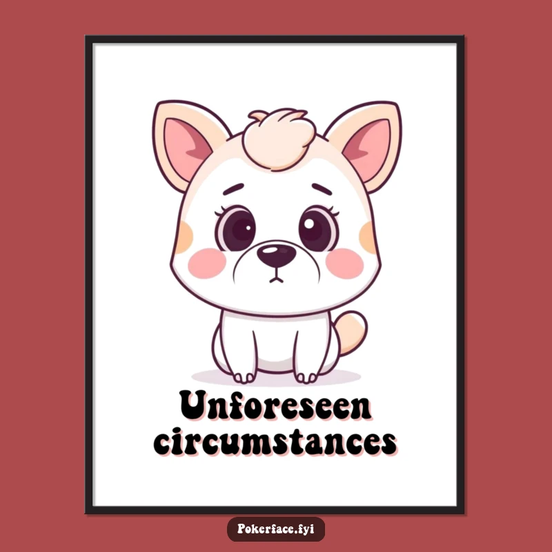 Funny Surprised Animal Digital Art: Neutral Mouth Wall Art, Shocking Humor Decor Gift