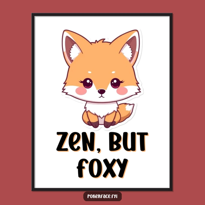 Funny Impassive Fox Digital Art - Unemotional Wall Decor for Your Space