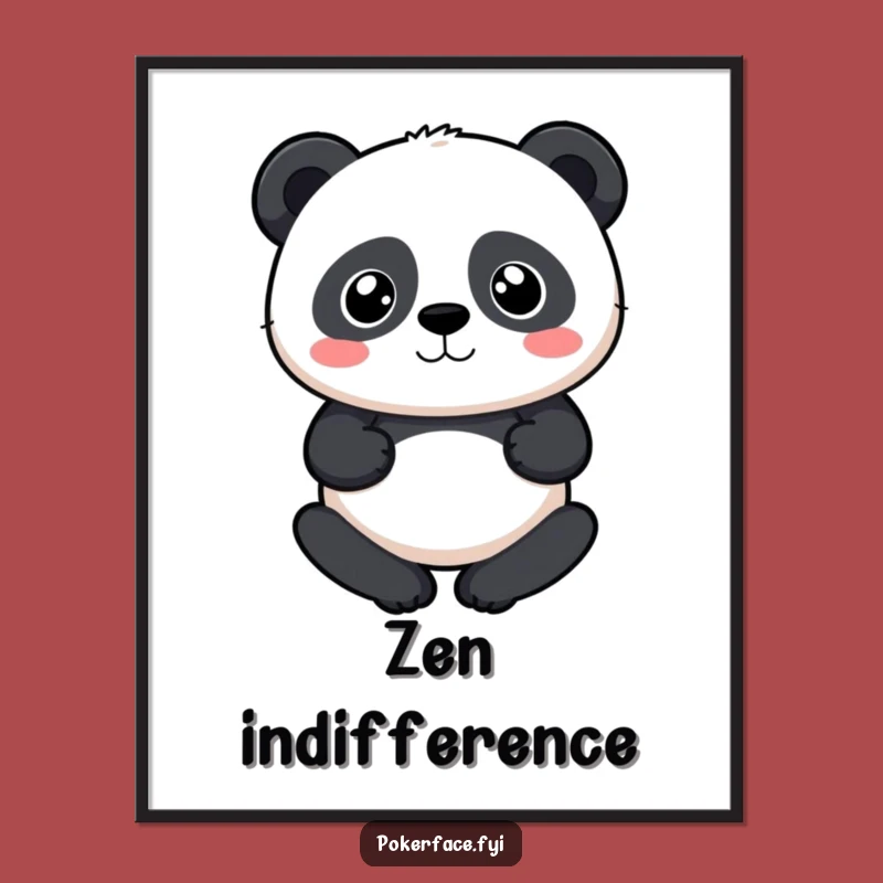 Funny Neutral Panda Digital Art: Calm Expression for Your Digital Space Gift