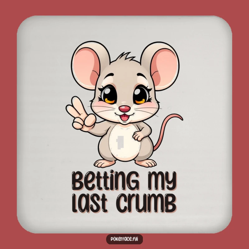 Funny Mouse Poker Coaster: Winning Hand Protection - Hilarious Bar Accessory