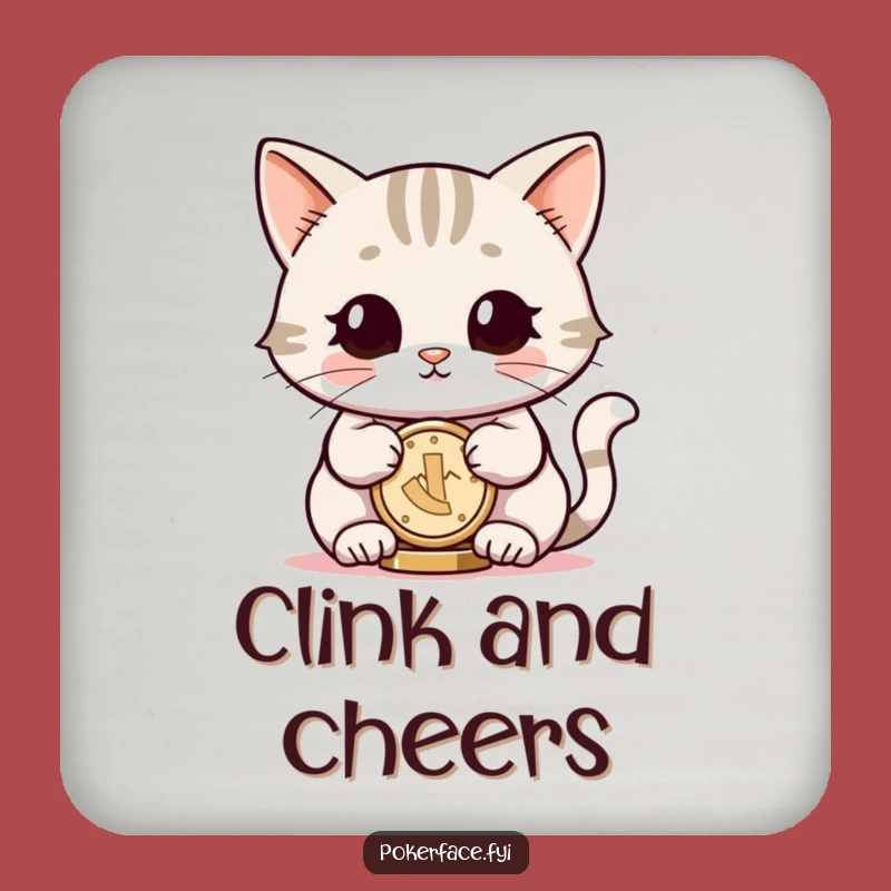 Funny Cat Coaster: Neutral Eyes Coin Balancer, Protects Surfaces with Zen Gift