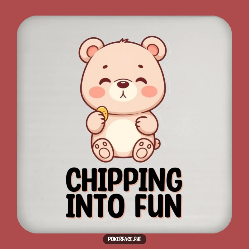 Funny Bear Chip Coaster - Protect Surfaces with Delight, Great Funny Gift