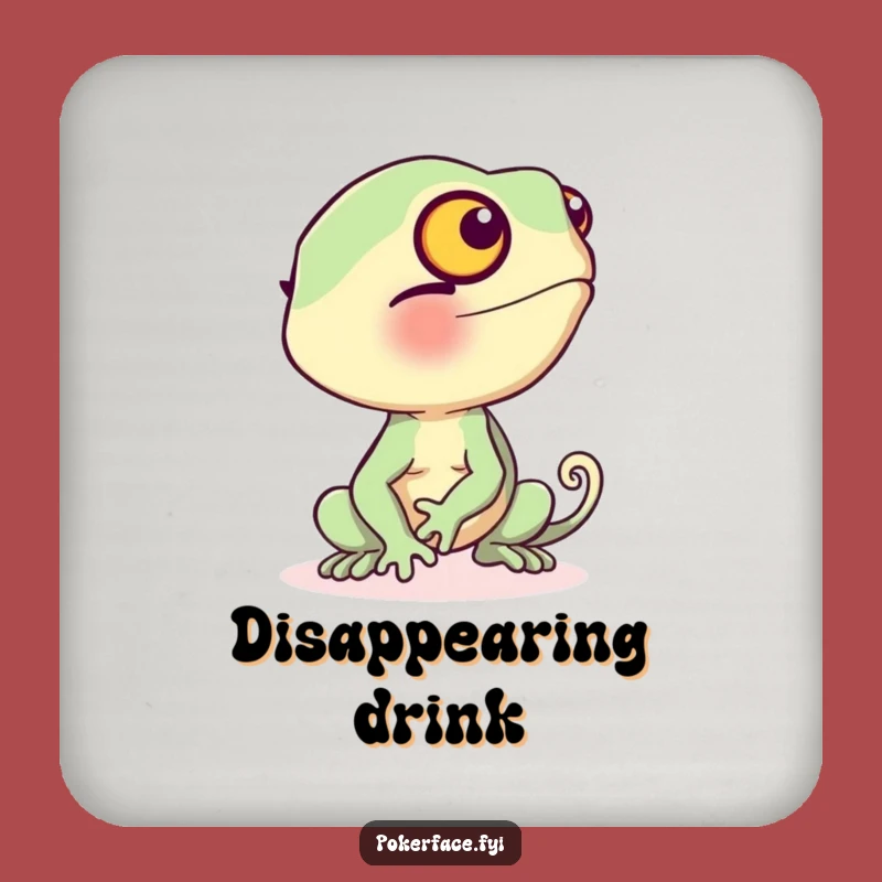 Funny Chameleon Coaster: Blushing Beige Drink Protection Gift