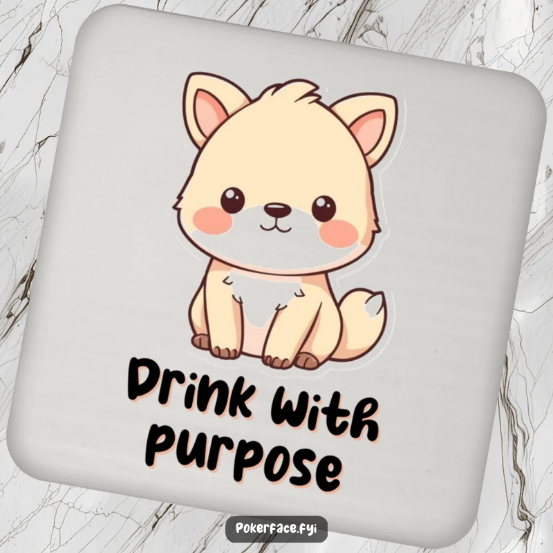 Funny focused animal coaster displaying a pet’s intense, emotionless gaze, protecting tables with silent determination.