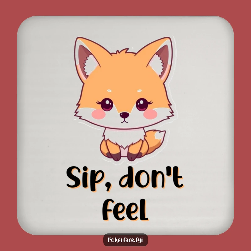 Funny Impassive Fox Coasters - Protect Surfaces with Stoic Grace