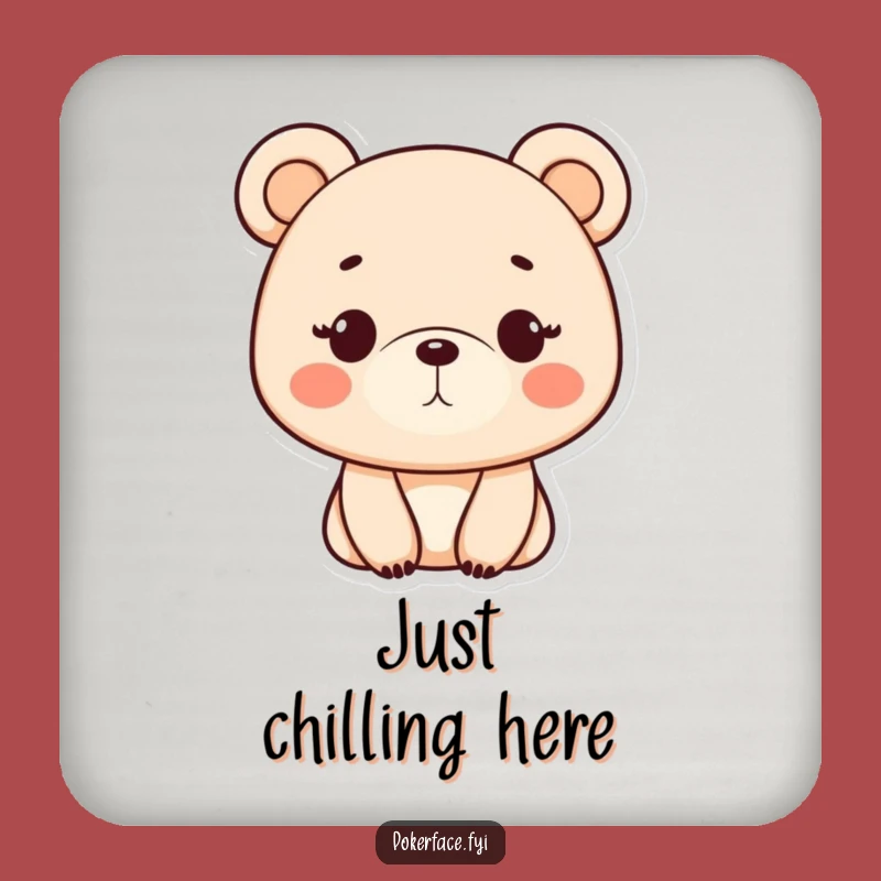 Funny Monotone Bear Coaster - Emotionless Character Protection, Chic Funny Gift for Tables