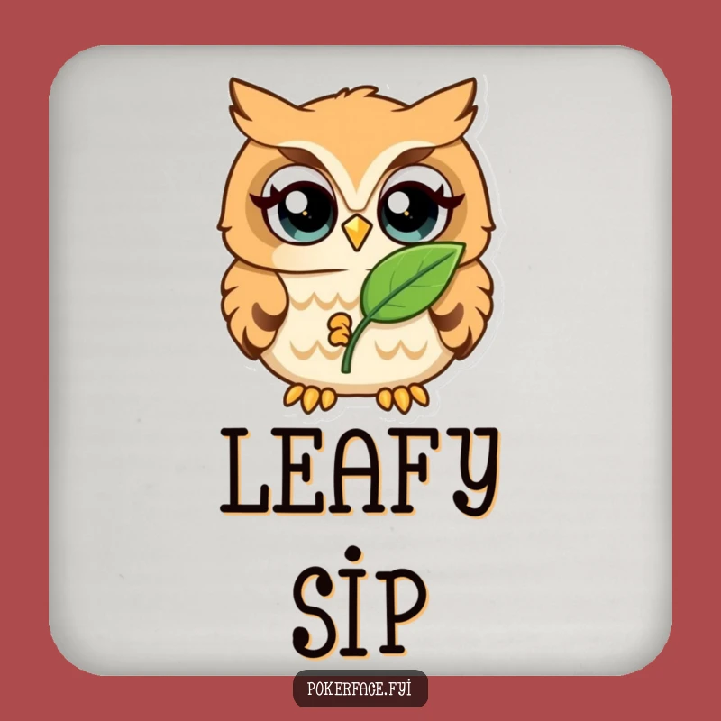 Funny Owl Coaster: Wide-Eyed Leaf Protection Gift