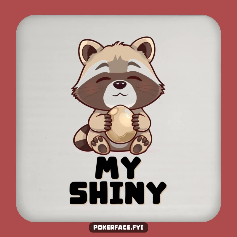 Funny Raccoon Coaster: Content Pebble Protection Gift