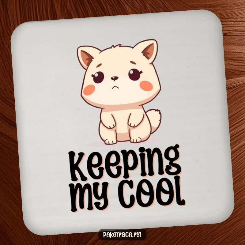 Funny Coaster with a stoic animal character impassively watching over your drink, a practical and funny gift.