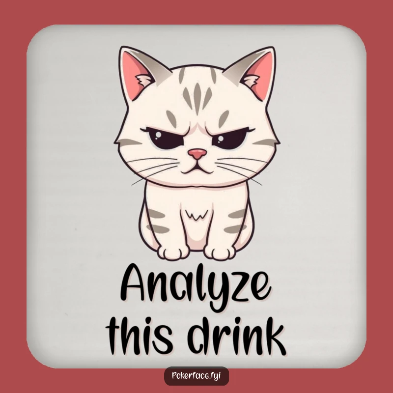 Funny Stoic Cat Coasters: Protect Surfaces with Mystery, Humorous Set