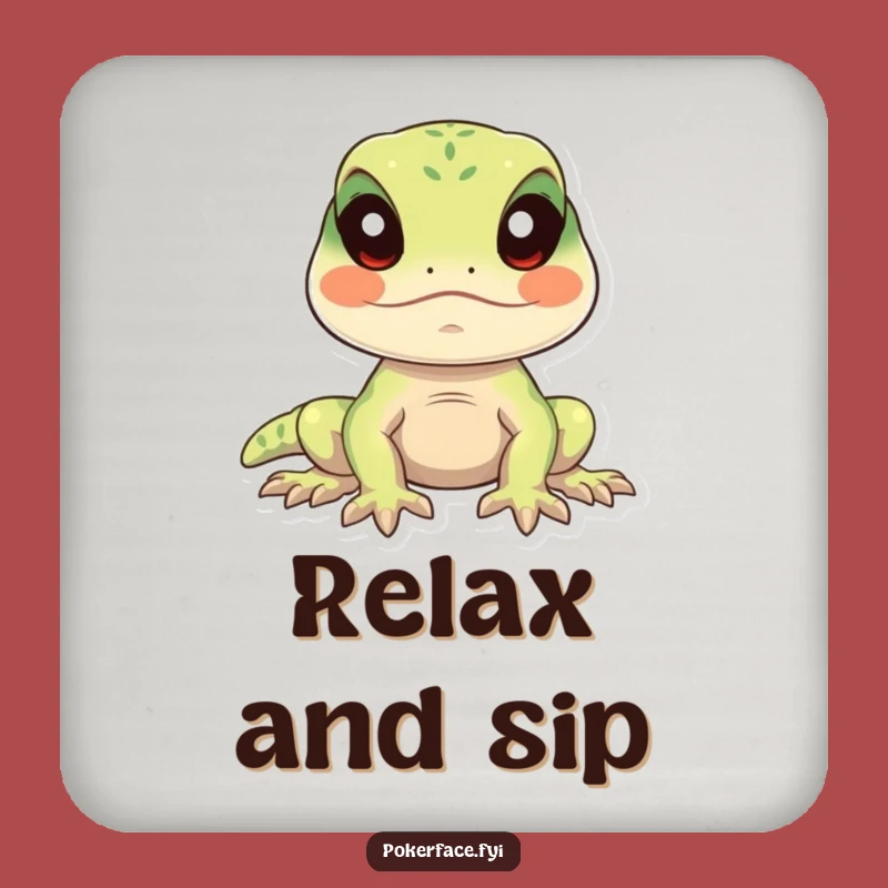 Funny Calm Lizard Coasters: Protect Surfaces with Still, Serene Humor