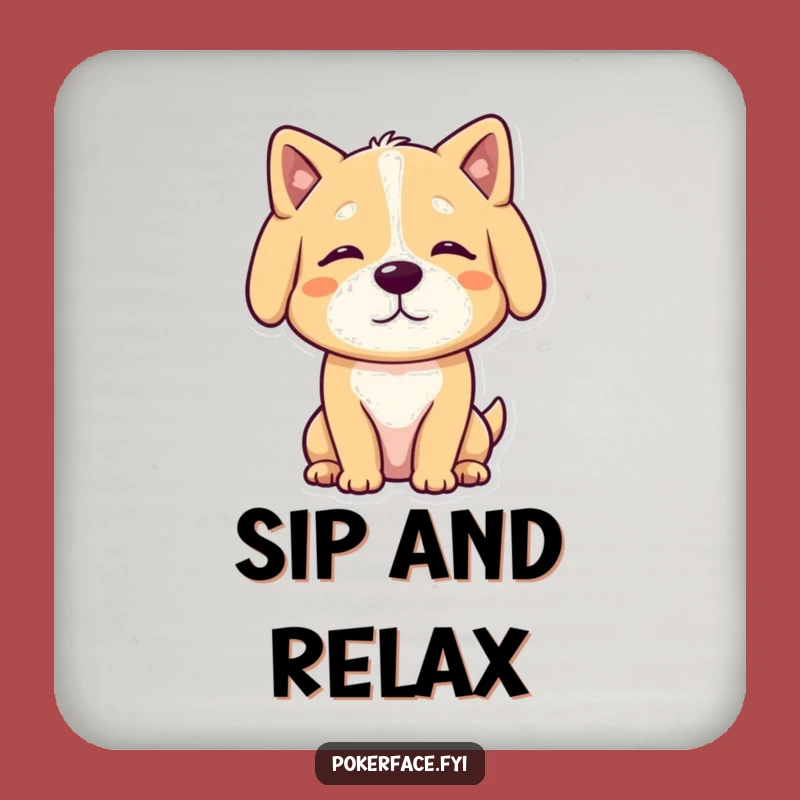 Funny Calm Dog Coasters: Protect Surfaces with Peace, Humorous Set