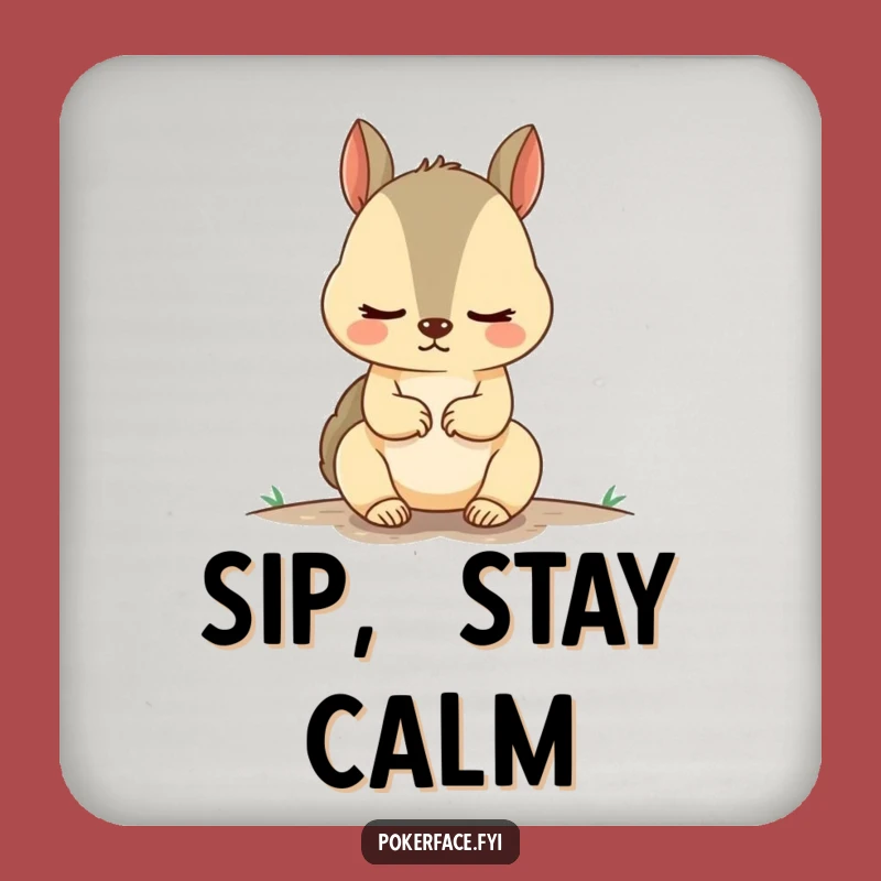 Funny Squirrel Coasters: Unnervingly Calm Protection, Hilarious Gift Set!