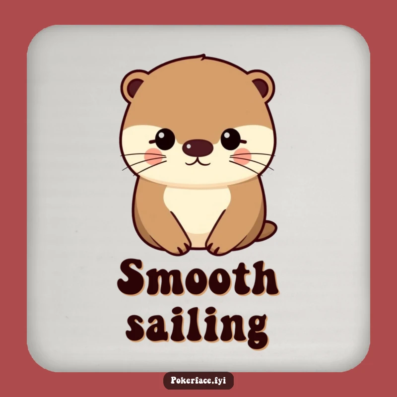 Funny Otter Coaster Set: Impassive Character Protection, Even Face Decor, Unique Funny Gift