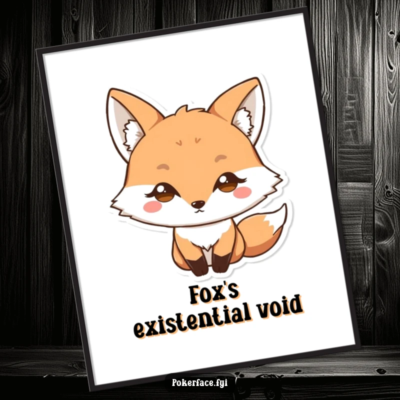 Funny Poster: Fox character with a blank stare and wide eyes, exuding a humorous sense of surprise or bewilderment for captivating wall art.