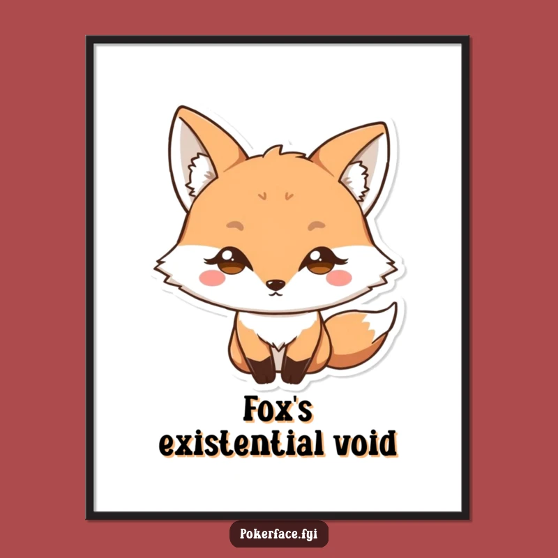 Funny Blank Stare Fox Poster: Art of Wide-Eyed Wonder and Humor