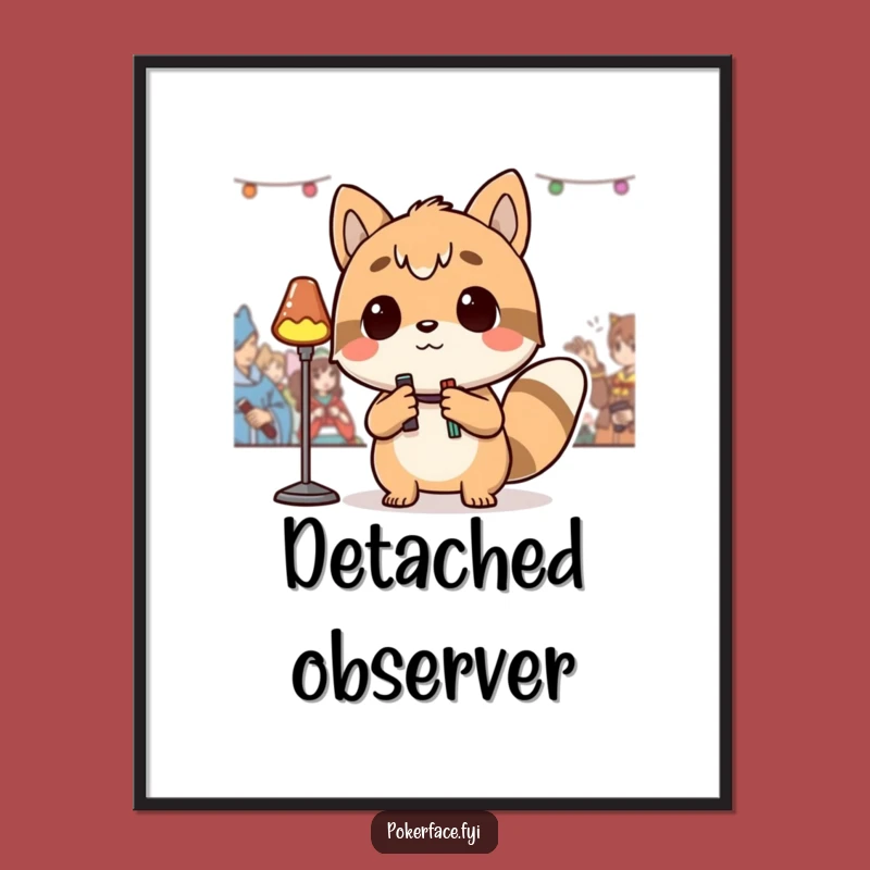 Funny Detached Animal Poster: Observer Art Print, Funny Gift