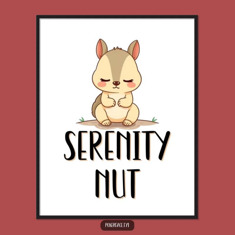 Funny Squirrel Poster: Unnervingly Calm Rodent Art, Hilarious Wall Decor Gift!