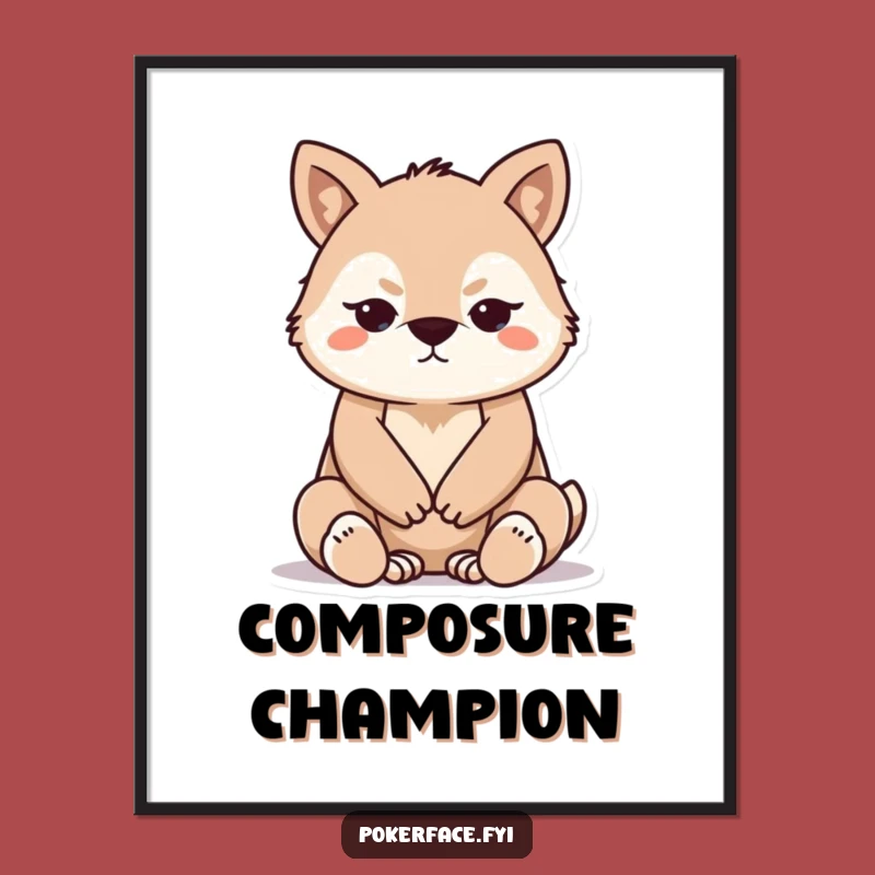 Funny Stoic Animal Poster - Serene Wall Art for Peaceful Spaces