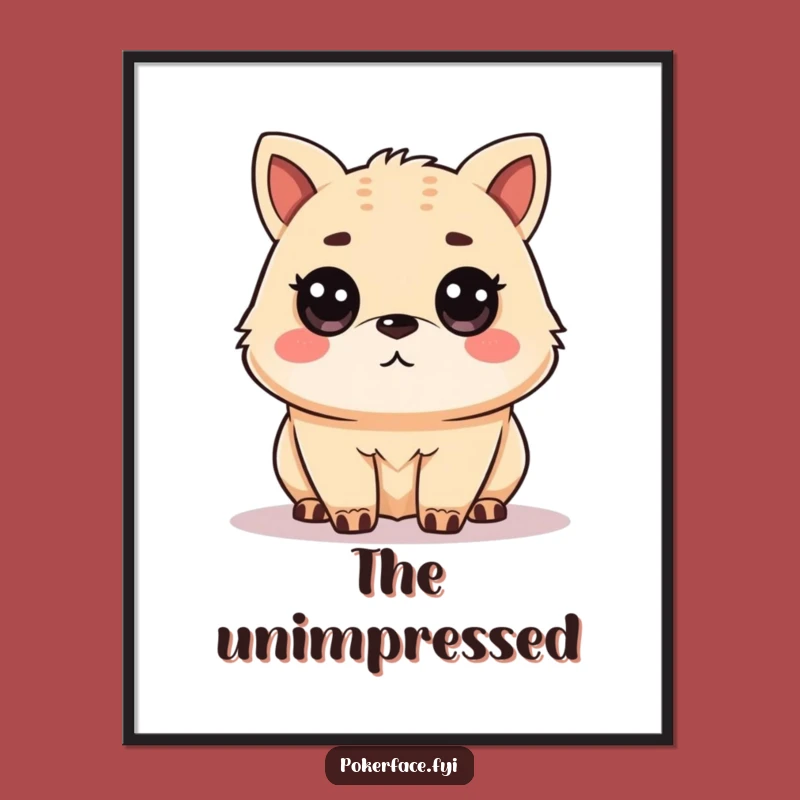 Funny Unamused Animal Poster: Level Gaze Art Print, Funny Gift