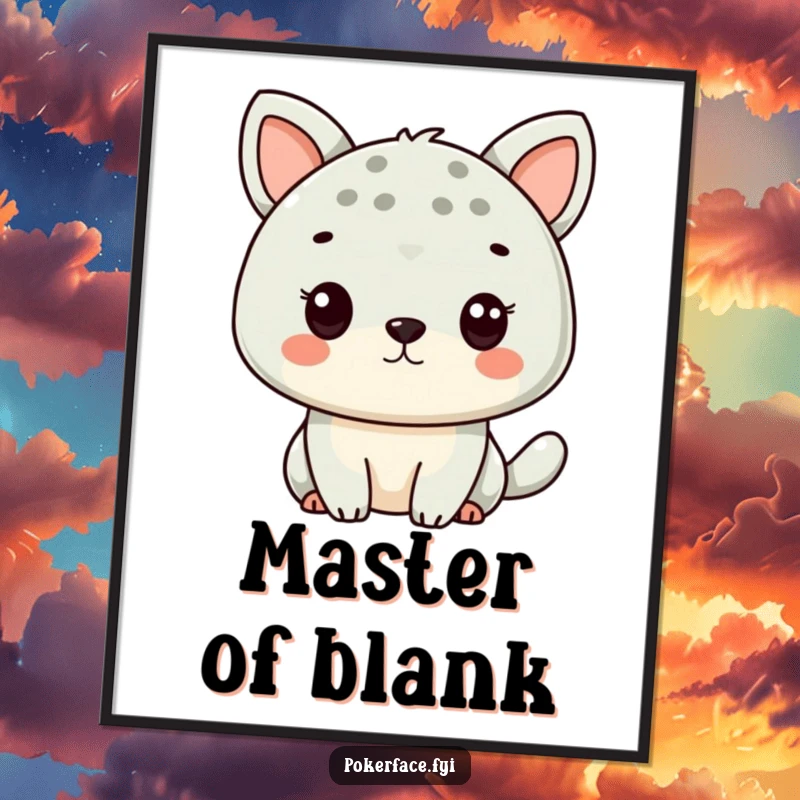 Funny Animal Poster featuring a character with a perfectly neutral expression, adding deadpan humor to decor.