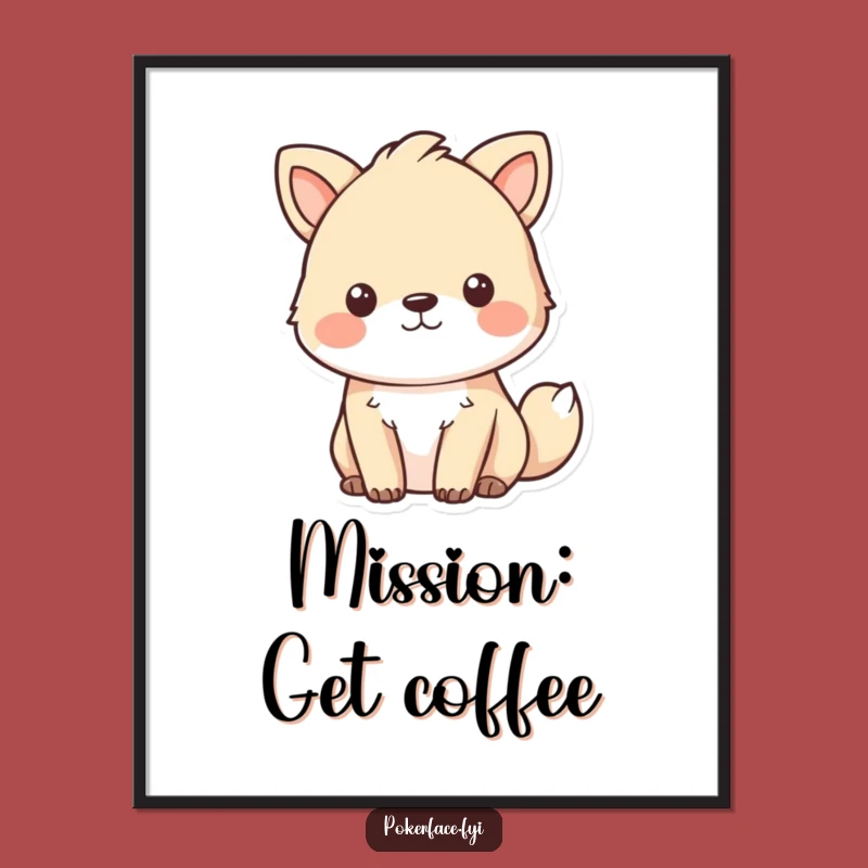 Funny Focused Animal Poster: Emotionless Art, Intense Decor Gift