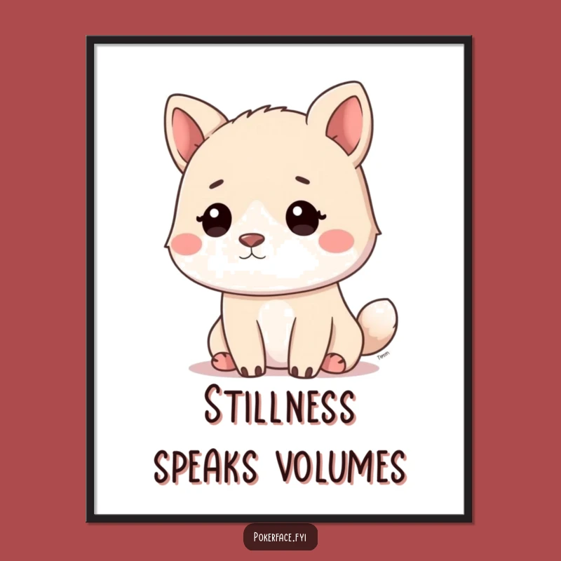 Funny Calm Animal Poster: Blank Stare Art, Hilarious Minimalist Decor Gift