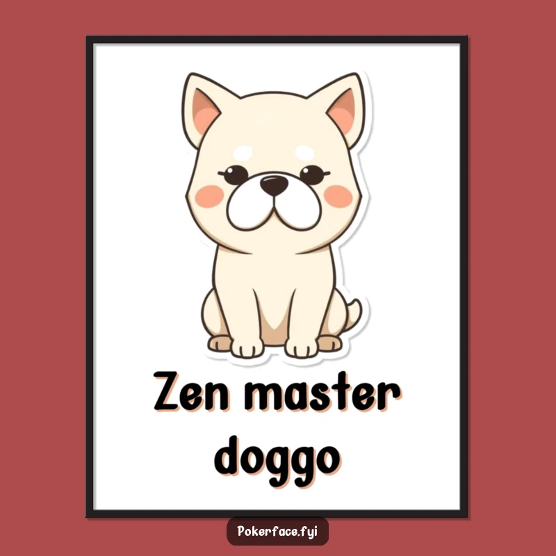 Funny Stoic Dog Poster: Unmoving Art for Your Wall, Hilarious Blankness