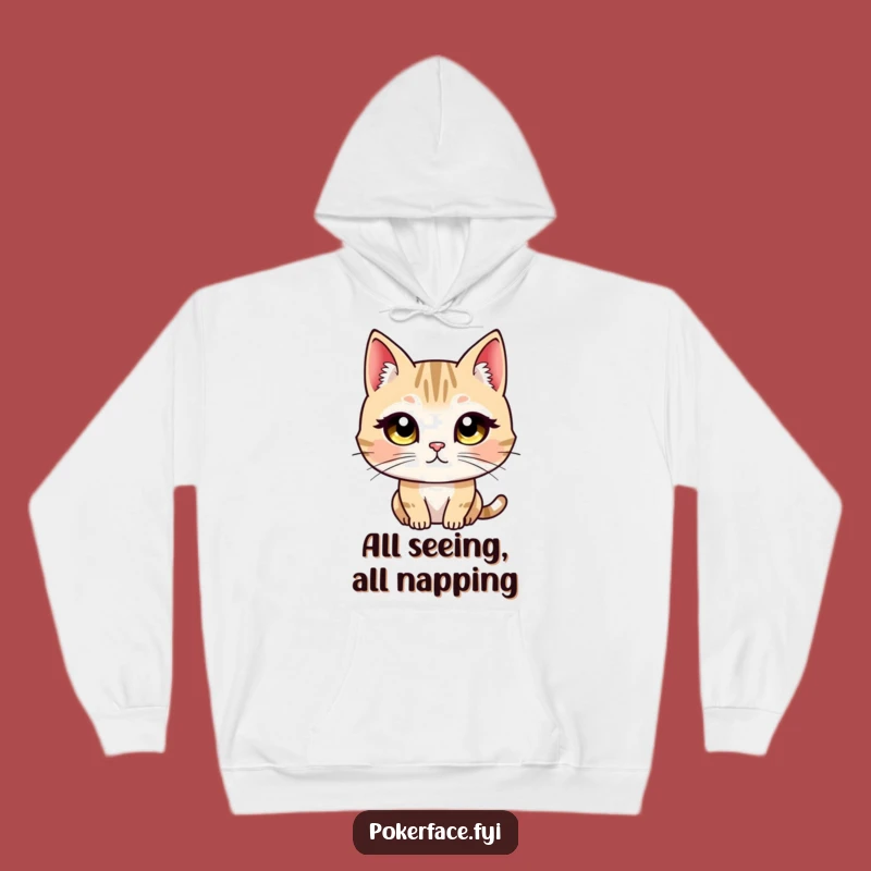 Funny Intense Cat Stare Hoodie - Cozy Feline Character Gift