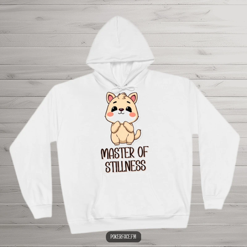 Funny Hoodie depicting an animal holding its breath, its face a picture of absolute non-reaction, great for gifts.