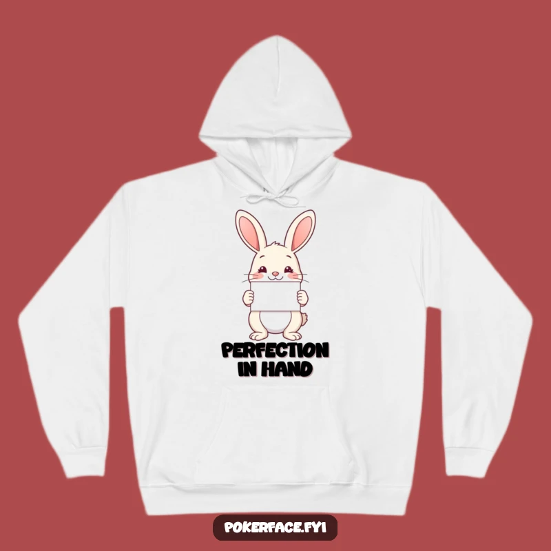 Funny Rabbit Symmetry Hoodie: Cozy Calm Card Presenter, a Hilarious Gift for Neatness