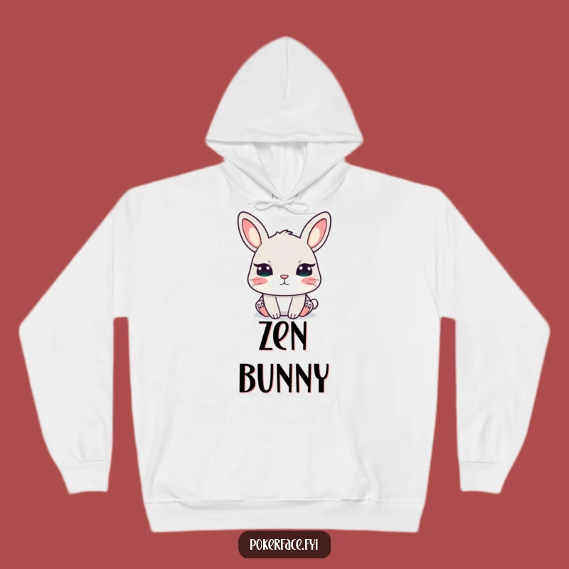 Funny Calm Rabbit Hoodie, Cozy Unblinking Eyes Bunny Wear, Novelty Gift