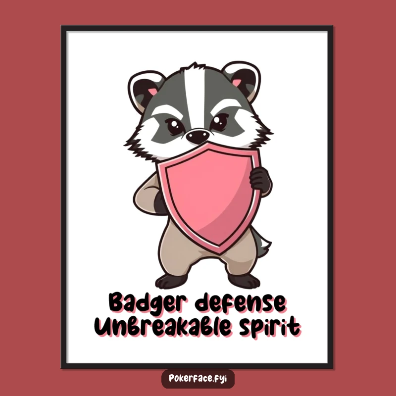 Funny Free Printable Wall Art: Stoic Badger Warrior Downloadable Decor!