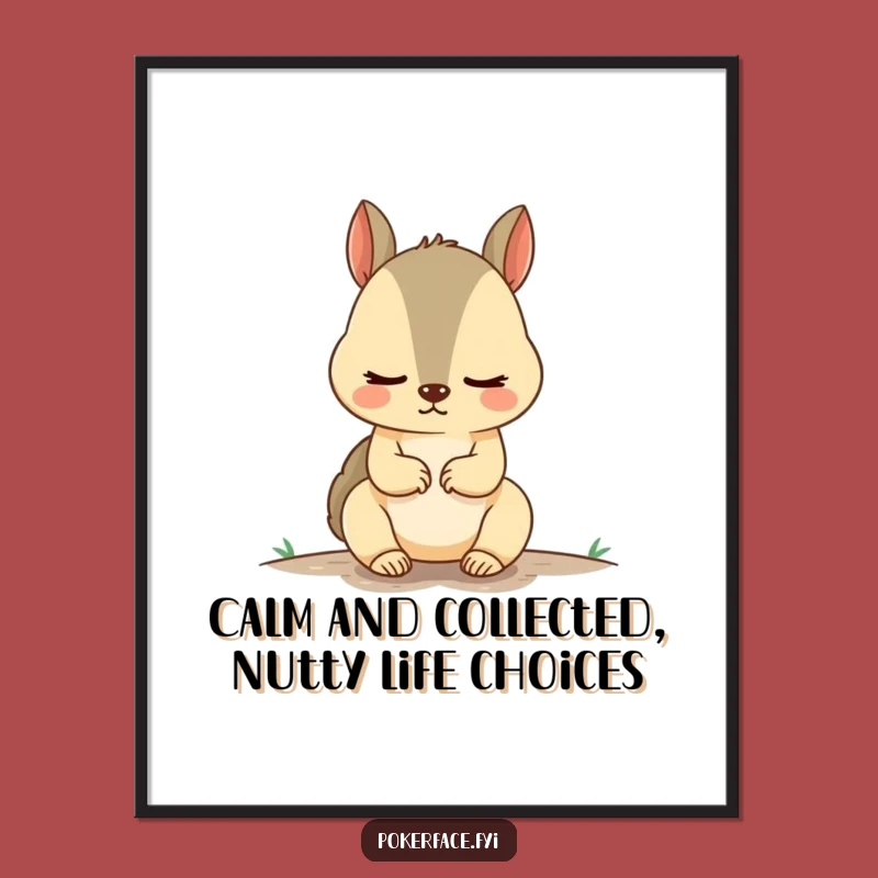 Funny Free Printable Wall Art: Unnervingly Calm Squirrel - Quirky Downloadable Decor