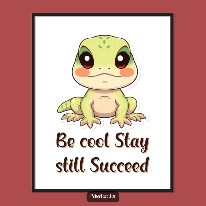 Free Printable Lizard Wall Art: Calm Stillness, Humorous Downloadable Decor for Zen Vibes