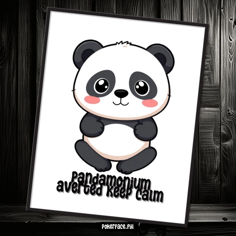 Funny Free Printable Wall Art: A panda with a perfectly neutral expression creates a humorous, minimalist statement piece for any room, great for DIY.