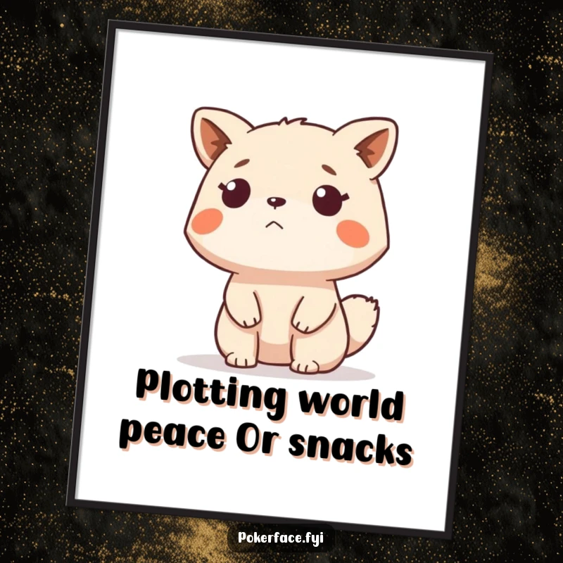 Funny Free Printable Wall Art of a stoic animal character observing its surroundings with a completely impassive and unemotional expression.