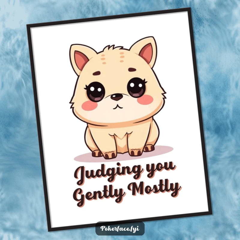 Funny Free Printable Wall Art featuring an unamused animal character maintaining a consistent, level gaze, exuding humorous indifference.