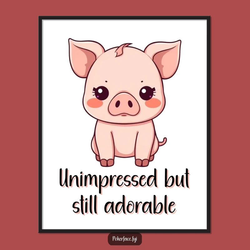 Free Printable Wall Art: Emotionless Piglet Stare Funny Downloadable Decor