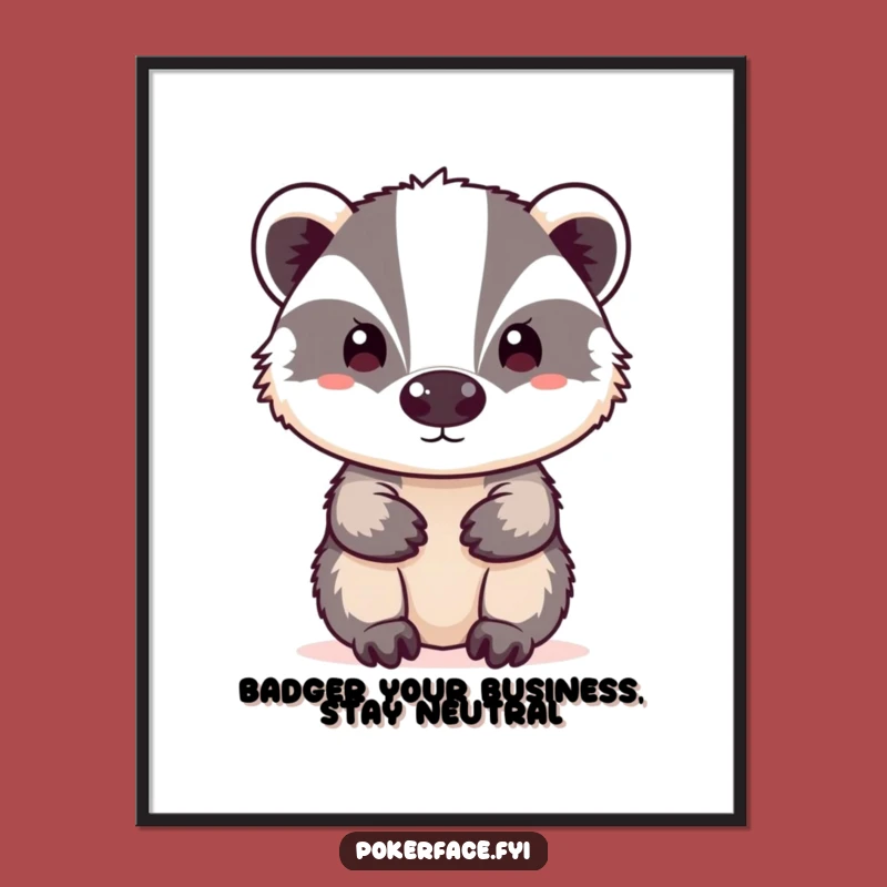 Free Printable Wall Art: Neutral Badger DLX Funny Downloadable Art