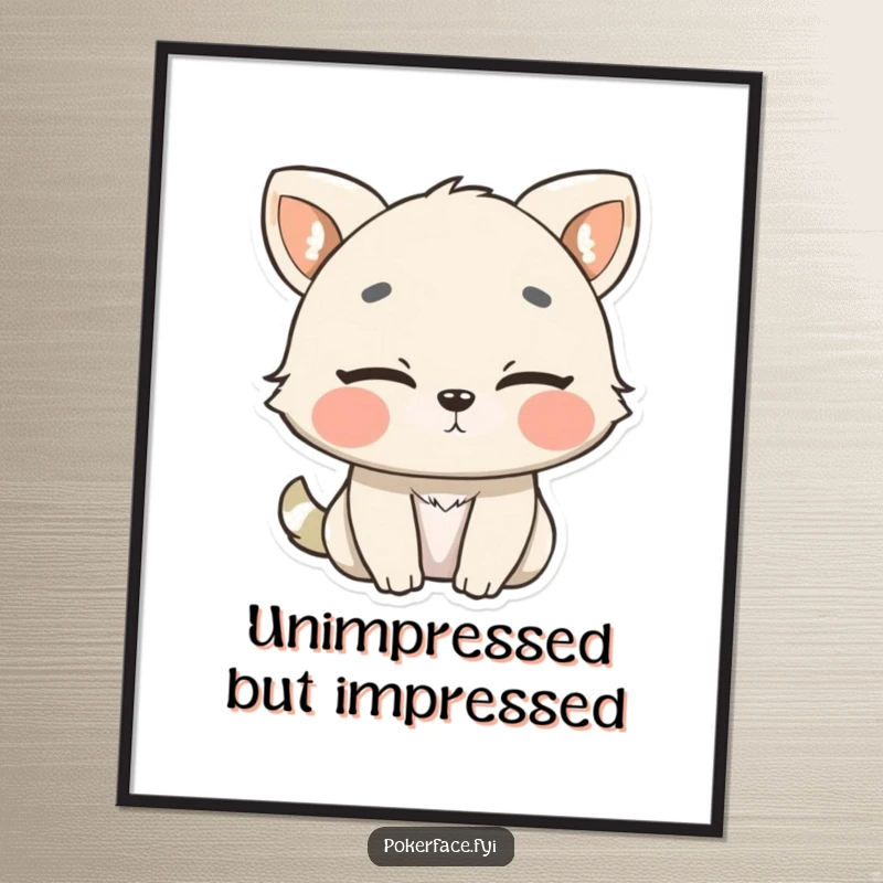 Quirky Free Printable Wall Art of an animal slowly blinking, suggesting a hilariously unimpressed yet accepting reaction to its surroundings.