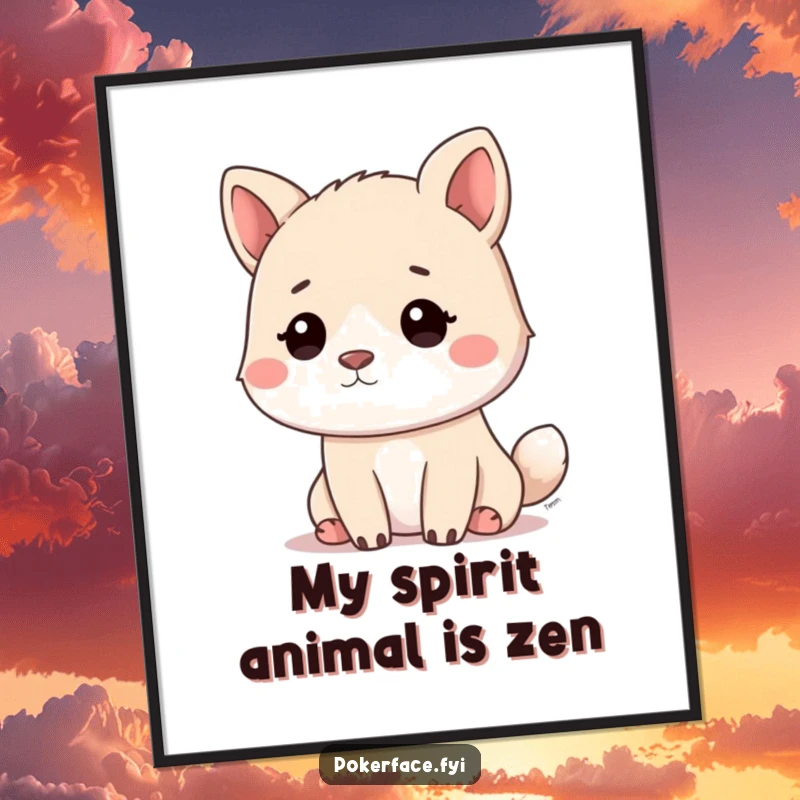 Funny Free Printable Wall Art: Calm animal staring into the void with a blank expression, bringing minimalist humor to your walls. Downloadable art.