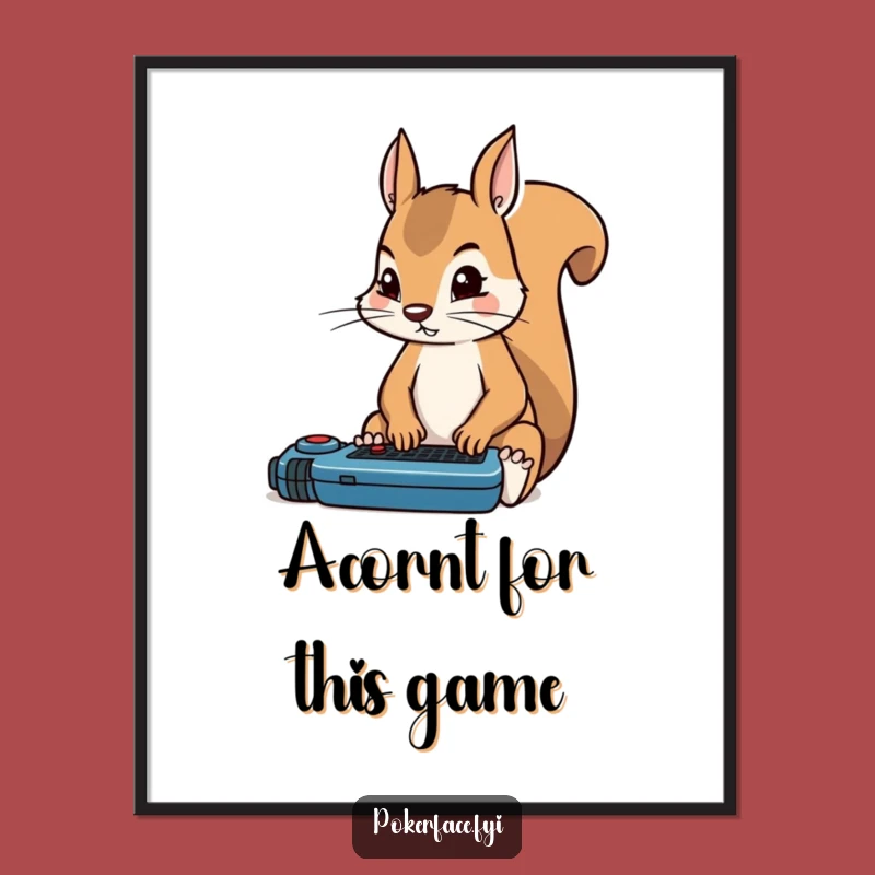 Funny Free Printable Wall Art: Squirrel's Intense Focus, Downloadable Quirky Decor