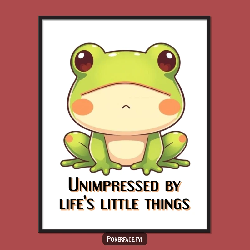 Funny Free Printable Wall Art: Impassive Frog - Quirky Downloadable Decor