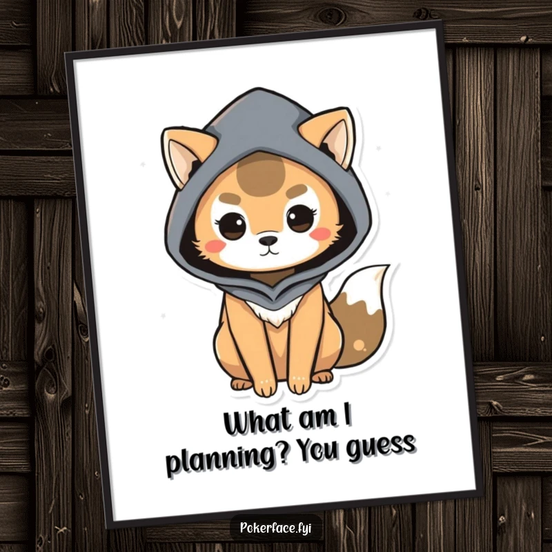 Funny Free Printable Wall Art of a mysterious animal character conveying meaning through subtle body language, adding a humorous enigma.